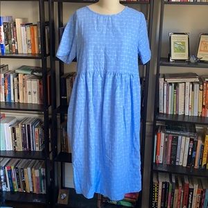 ROOLEE blue gingham boxy oversized pocket dress